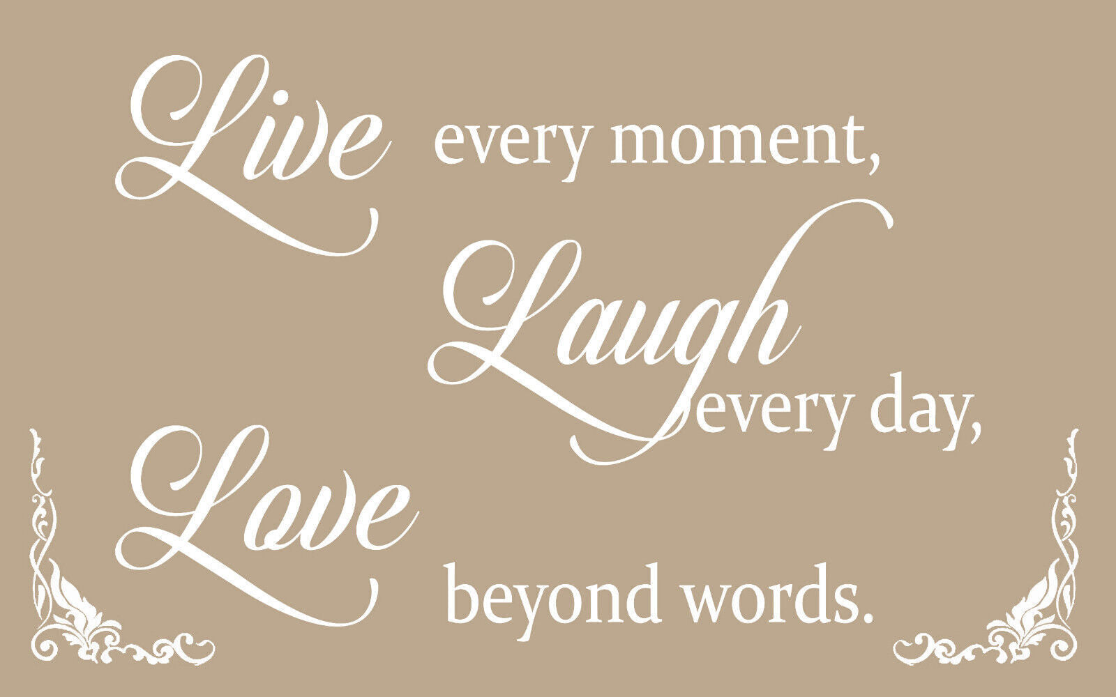 Beige Live Laugh Love Quote Canvas Wall Art  Picture Print - A1, A2 + sizes