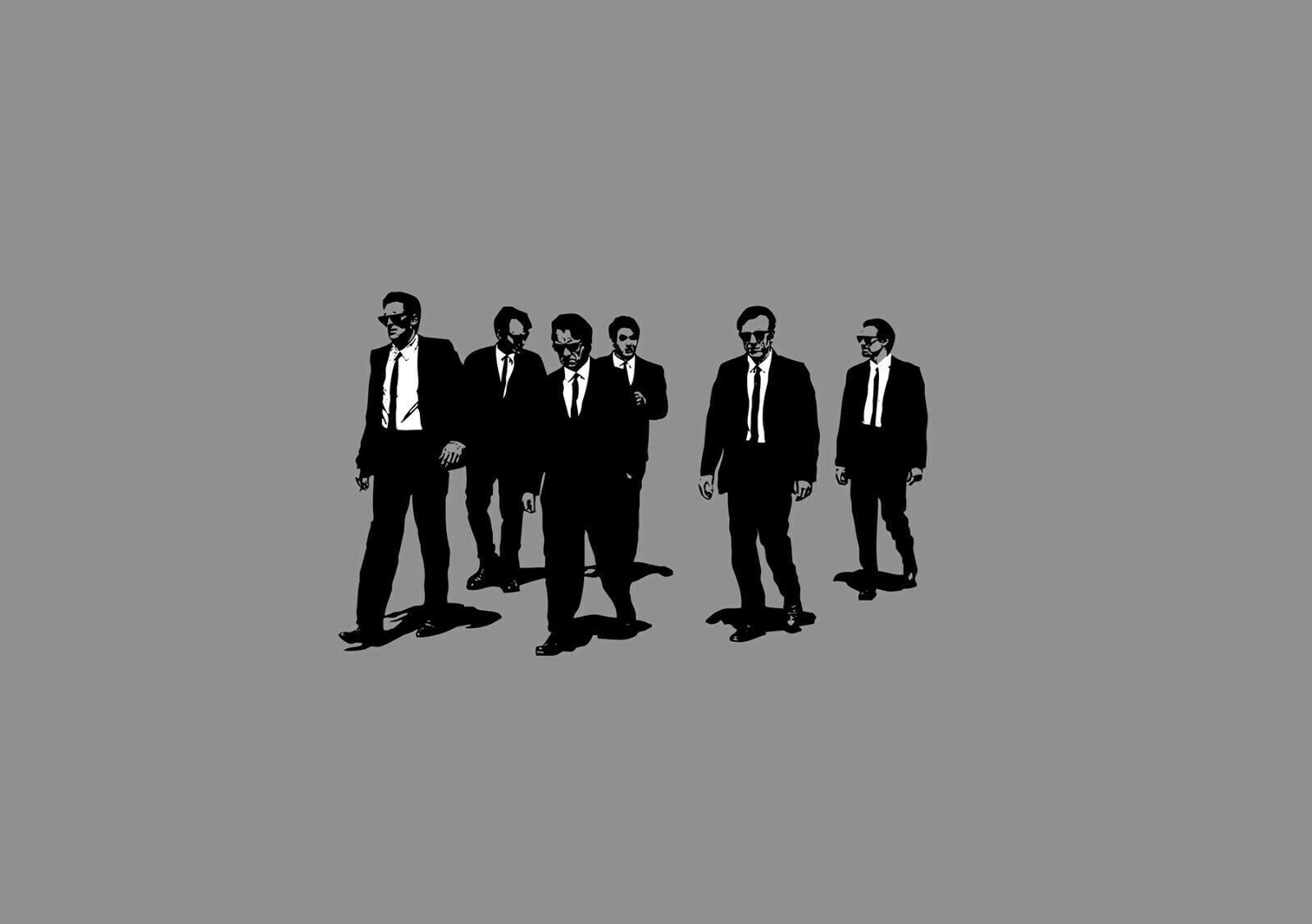 Abstract Resevoir Dogs Movie Canvas Wall Art Picture Print- Black white grey