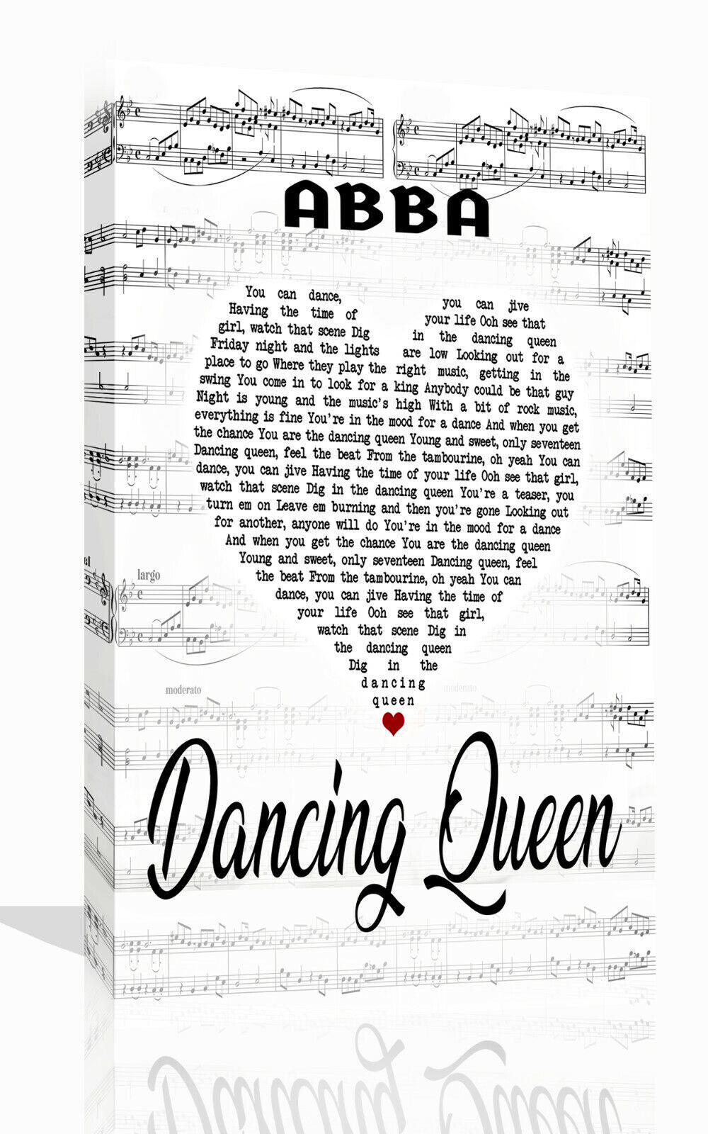 Abba Dancing Queen Song Lyrics Words Canvas Wall Art Print Picture