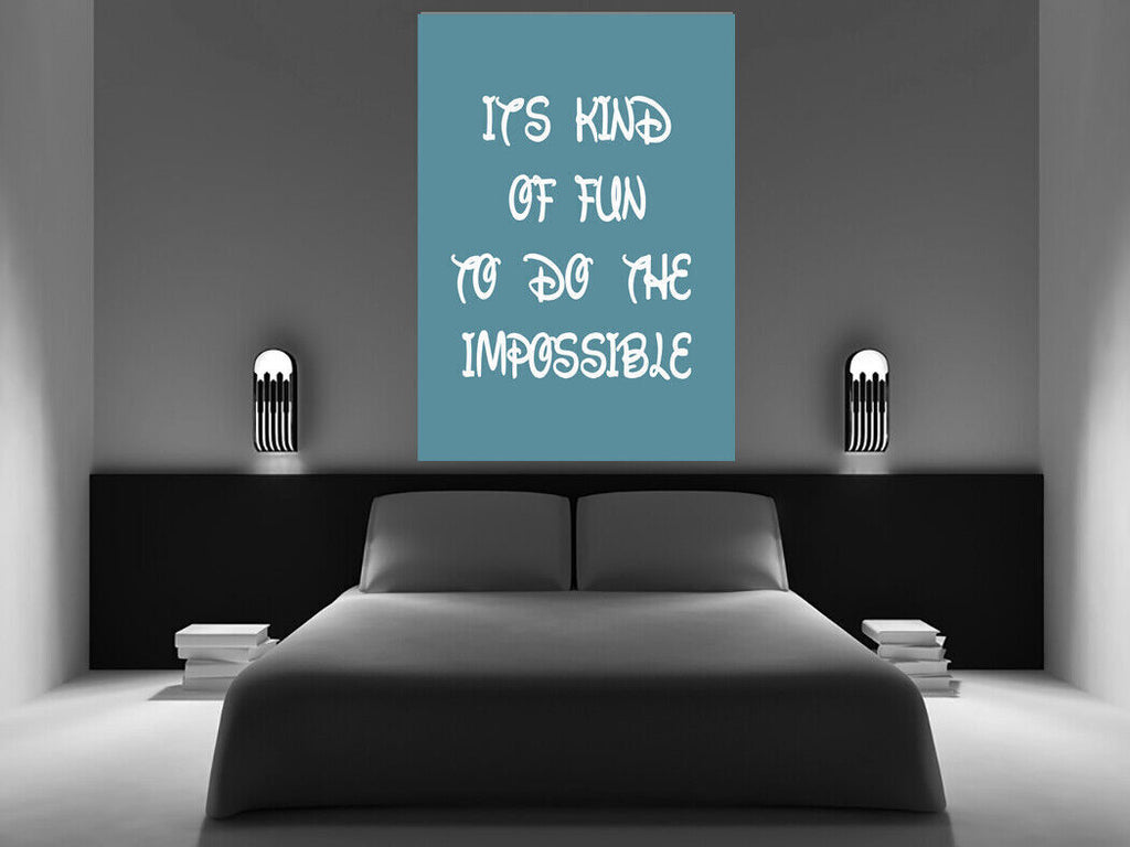 DUCK EGG BLUE IT'S KIND OF FUN DISNEY Inspirational Canvas Quote Wall Art Print