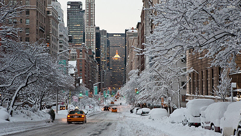 Winter Snow Covered New York Cotton Canvas Wall Art Picture Print A0 A1 A2 A3 A4
