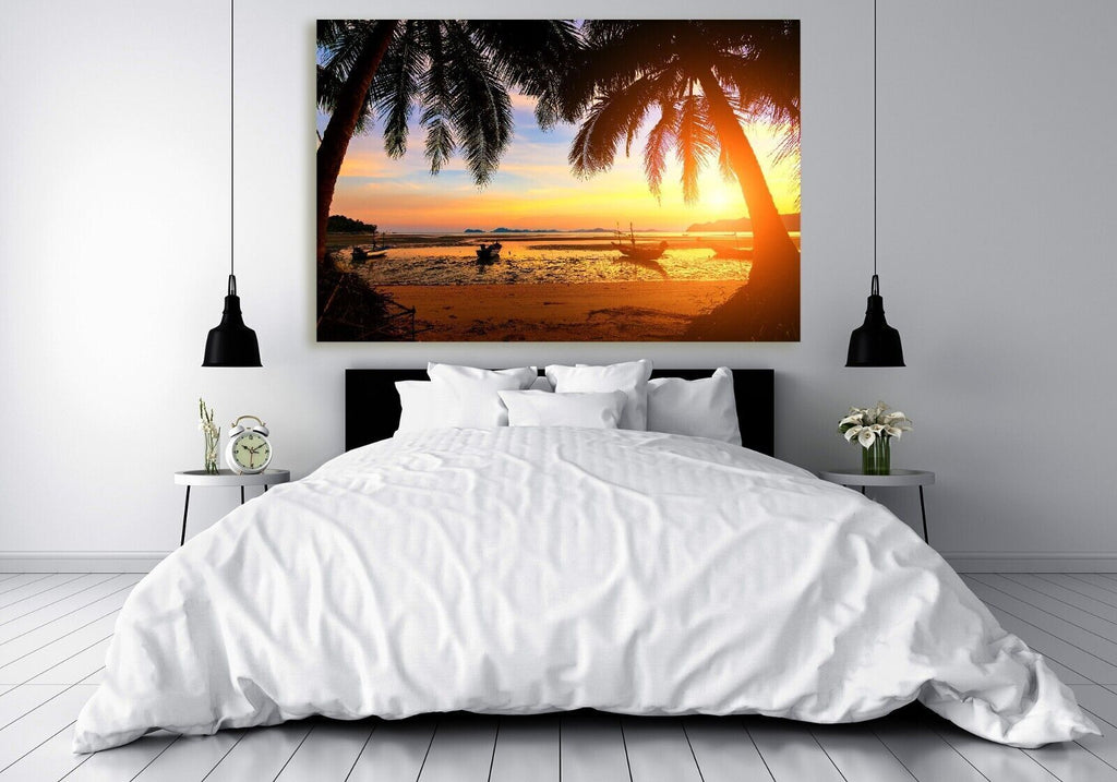 Sunset in Thailand Beach Canvas Wall Art Picture Print