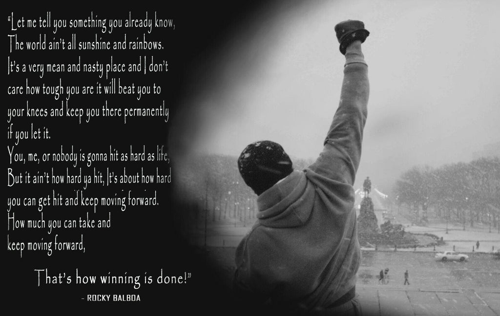 Black Rocky Balboa Film Quote canvas wall art print picture READY TO HANG