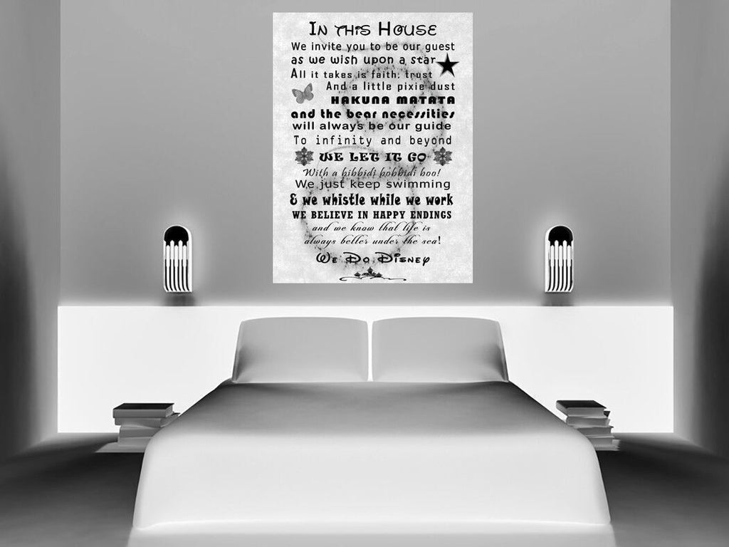 We Do Disney Guest Quote on CANVAS WALL ART Picture Print - White A0, A1, A2, A4