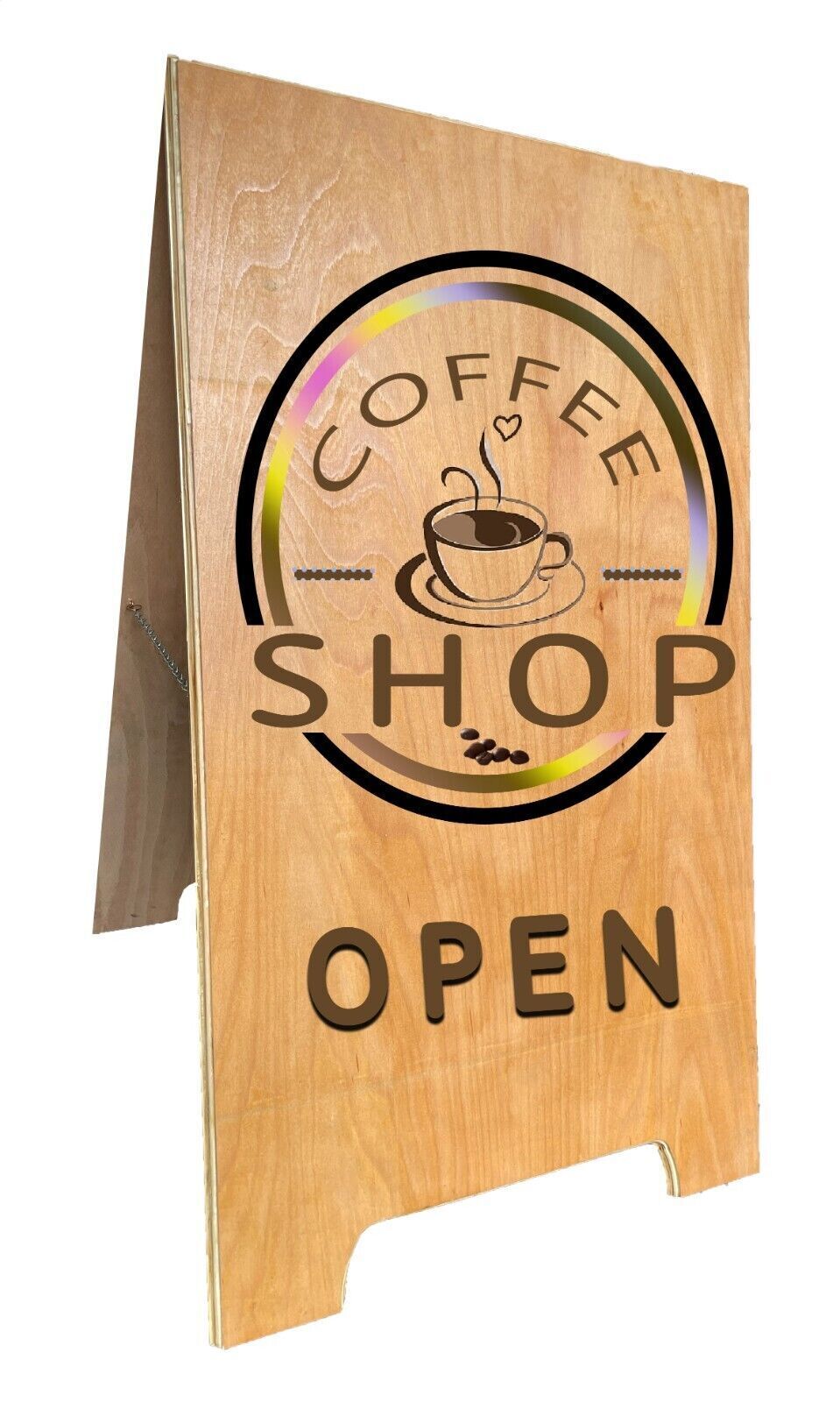 Wooden Wood A-Board Pavement Shop Sign Designed and Printed - Varnished/treated