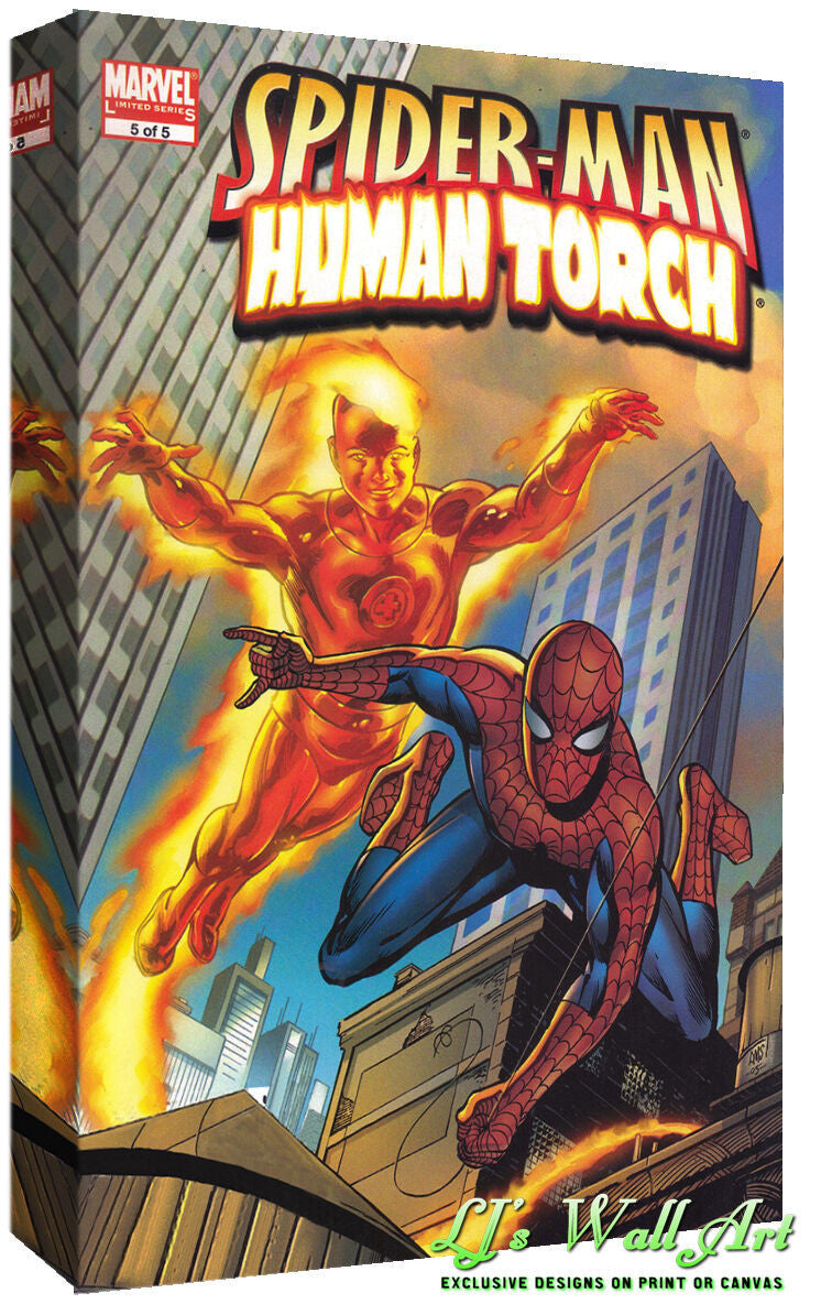 Spiderman Comic Cotton Canvas Wall Art Picture Print - A1, A2 sizes