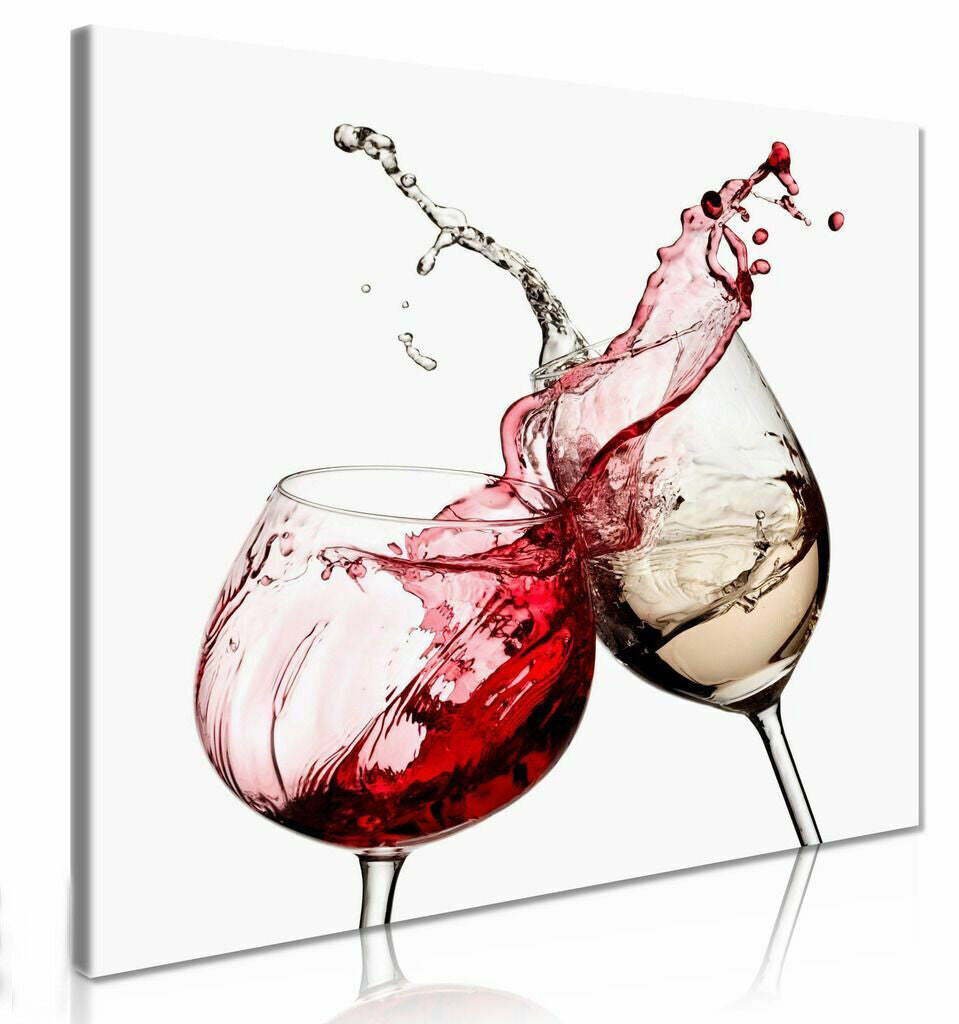 Wine Glasses Kitchen Wall Canvas Wall Art Picture Print