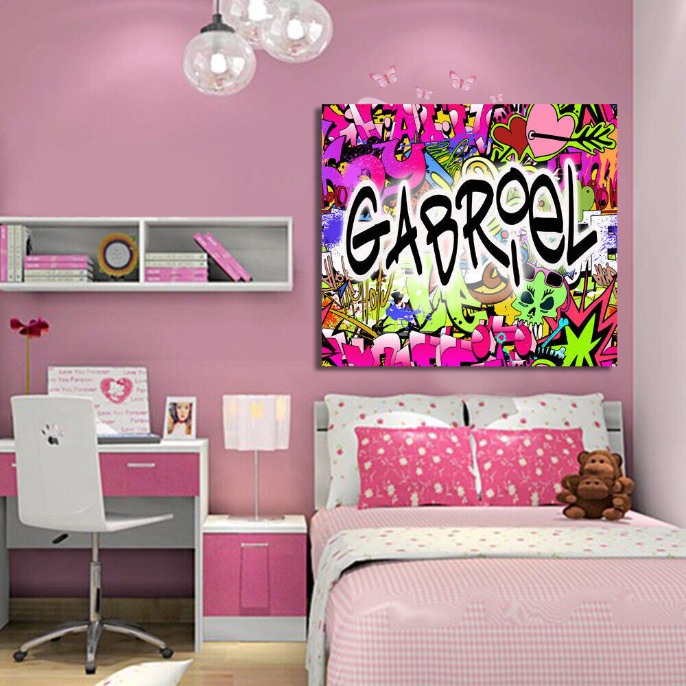 Personalized Personal ANY Name on Graffiti wall Sign Canvas Wall Art Print
