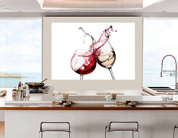 Wine Glasses Kitchen Wall Canvas Wall Art Picture Print